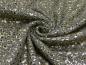 Preview: 95 cm Alpenfleece Dunkelgrau meliert mit Goldglitzerprint Leo